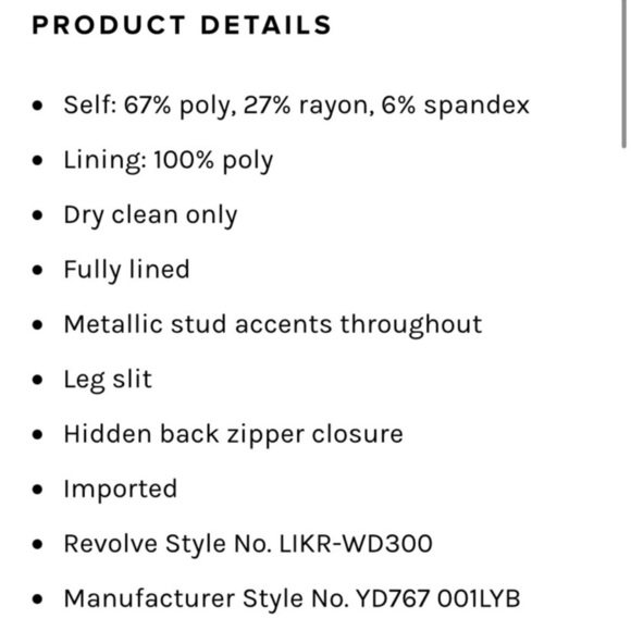 Likely Charlene Silver Studded Black Gown with Side Slit Size 4 - Picture 5 of 11